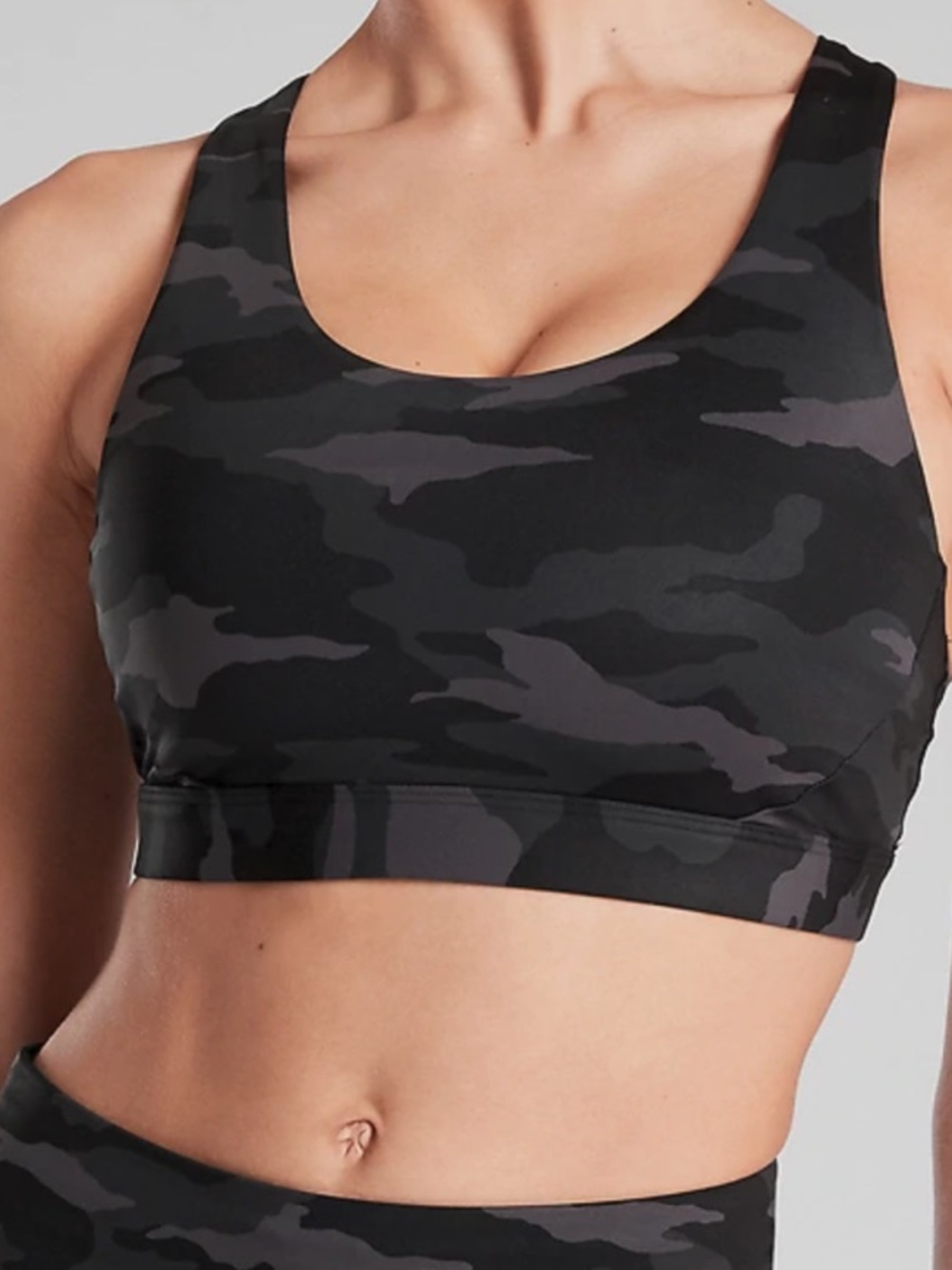 Athleta Ultimate Printed Bra Black Camo SIZE X-Lage #531223
